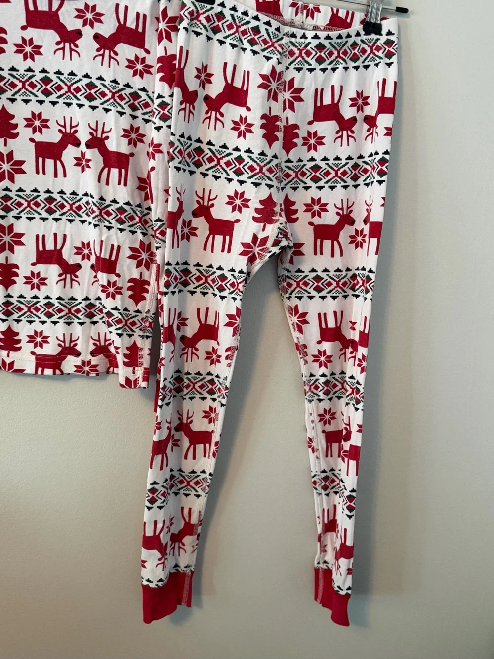 Hanna Andersson Red & White Reindeer Holiday Pajama Set